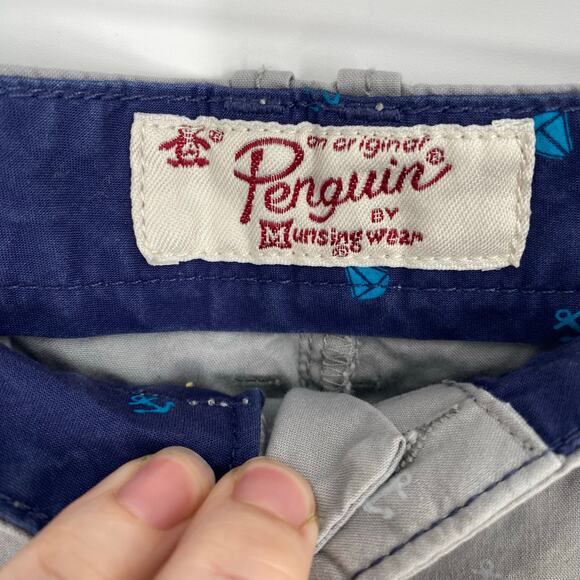 Penguin Shorts Men’s 34 Nautical Print Coastal Cruise Vacation Beach Resortwear - Picture 3 of 9